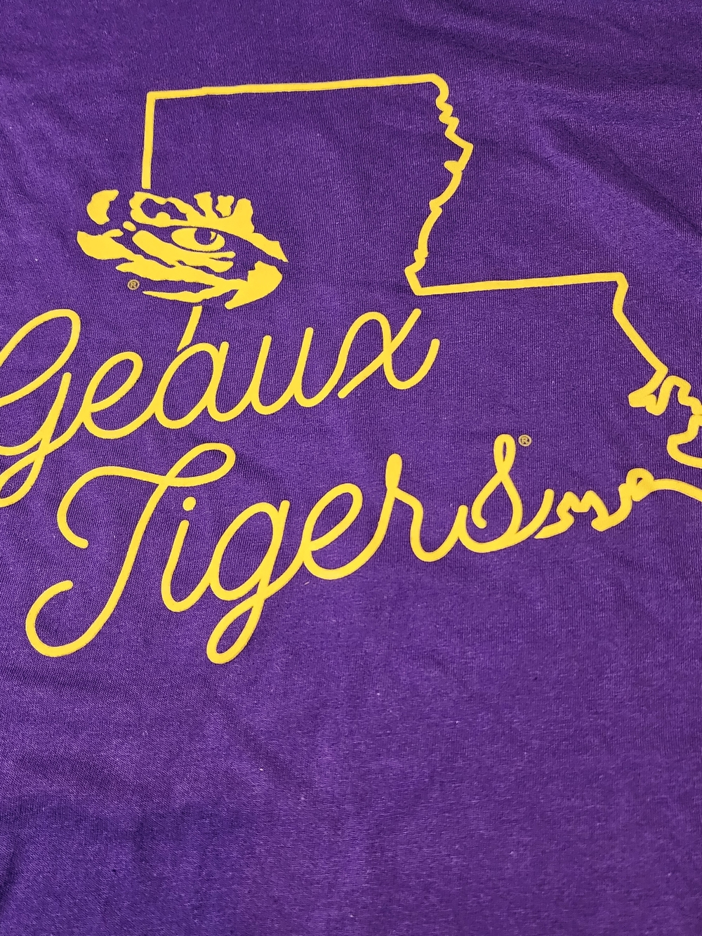LSU Geaux Tigers Purple & Gold Tee From Captivating